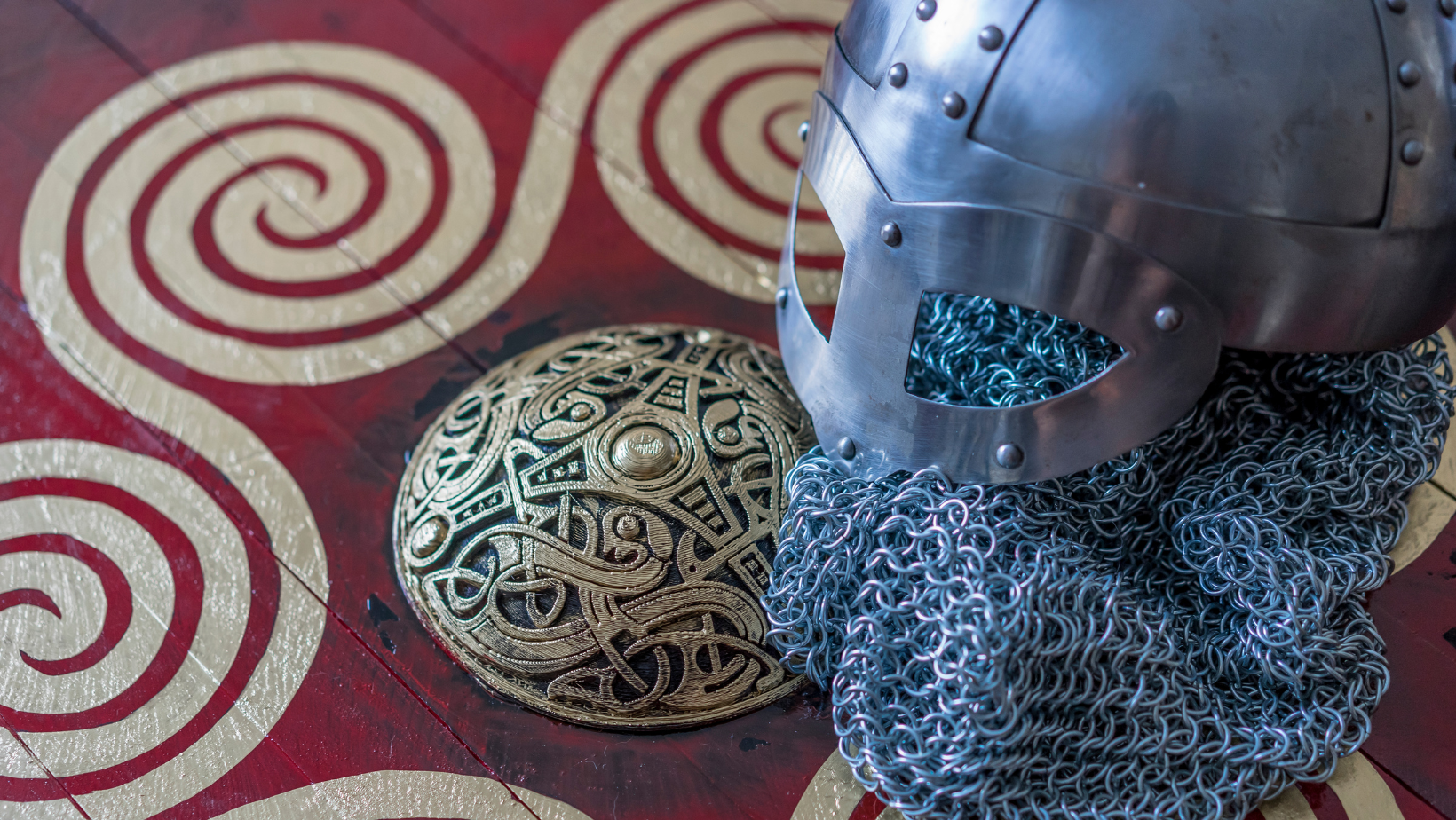 A viking helmet made of iron and steel, a symbol of strength and protection, vikings, norway, scandinavia depictions, blows, form, north