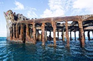 Bimini Road Bahamas underwater pyramid