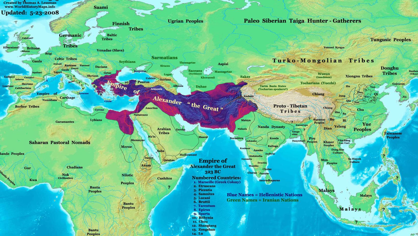 Alexander the Greats Empire Map